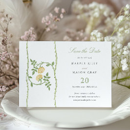 Classic Roos Vine 'Save the Date' Kaart
