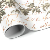 Classic  Rooster Beige Bloemen Script Cadeaupapier (Rol Hoek)