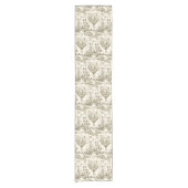 Classic Rooster Beige Bloemen Toile Korte Tafelloper (Voorkant)