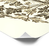 Classic  Rooster Beige Bloemen Toile Perfect Poster (Hoek)