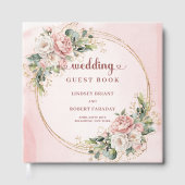 Classic Rose Gold Floral Greenery Guest Book Sign  Gastenboek (Voorkant)