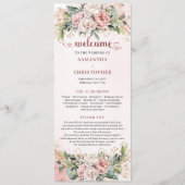 Classic Rose Gold Floral Greenery Wedding Program Programmakaart (Voorkant)