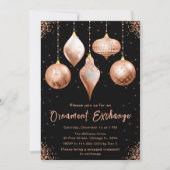 Classic Rose Gold Ornament Exchange Party Kaart (Voorkant)