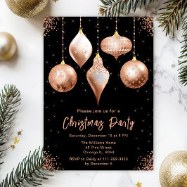 Classic Rose Gold Ornaments Christmas Party Kaart