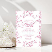 Classic Rose Pattern Floral Bridal Shower Invites Kaart