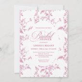 Classic Rose Pattern Floral Bridal Shower Invites Kaart (Voorkant)