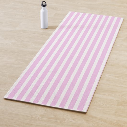 Classic Rose Vertical Stripped Yoga Mat (In situ)