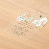 Classic Roses Floral Garden Wedding Acryl Uitnodigingen (Laagn)