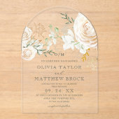 Classic Roses Floral Garden Wedding Acryl Uitnodigingen (Voorkant)