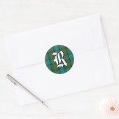 Classic Ross Tartan Monogram Ronde Sticker (Envelop)