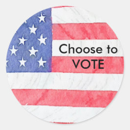 Classic Round American Flag Kies voor Sticker