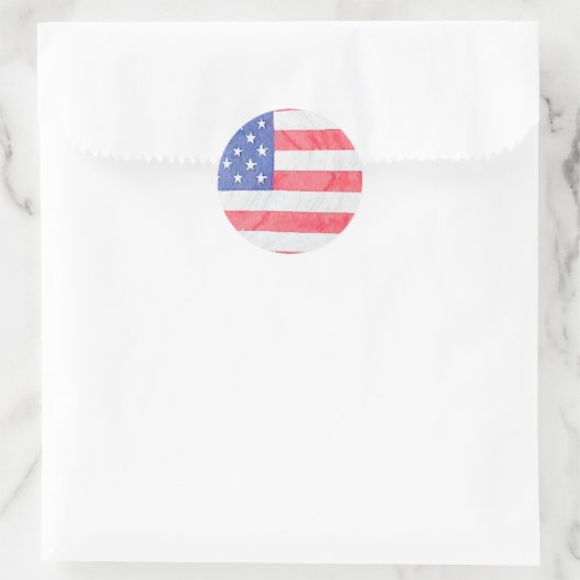 Classic Round American Flag Sticker (Tas)