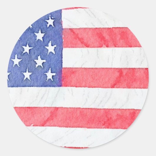 Classic Round American Flag Sticker (Voorkant)