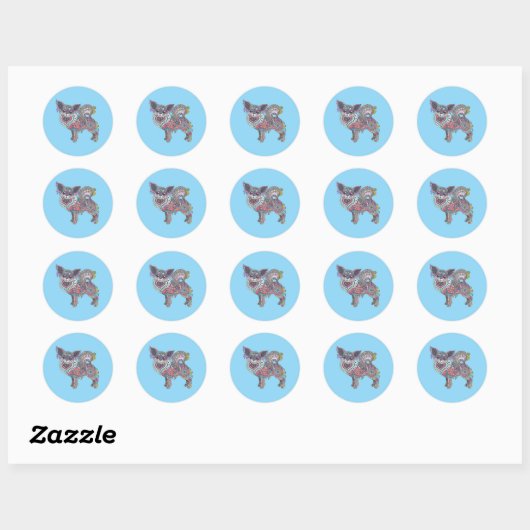 Classic Round Chihuahua Sticker (Vel)