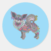 Classic Round Chihuahua Sticker (Voorkant)