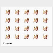 Classic Round Sticker Cairn Terrier (Vel)