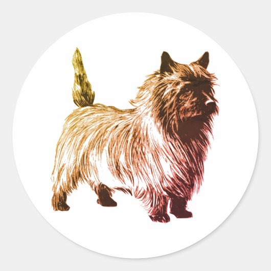 Classic Round Sticker Cairn Terrier (Voorkant)