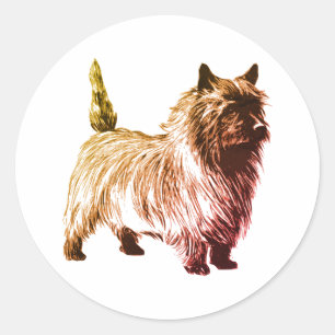 Classic Round Sticker Cairn Terrier