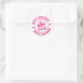 Classic Round Sticker/Happy Birthday Ronde Sticker (Tas)