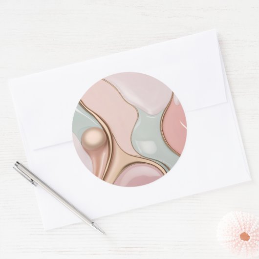 Classic round sticker in stylish graphic (Envelop)