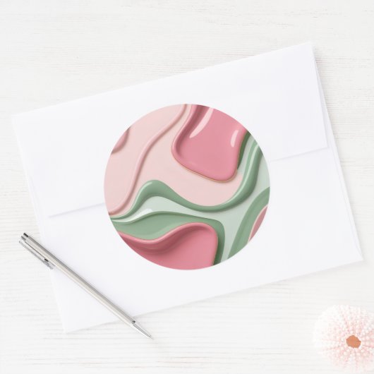 Classic round sticker in stylish graphic (Envelop)