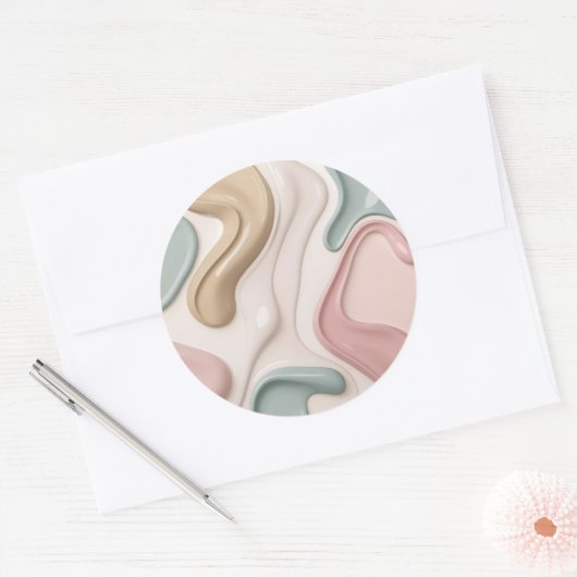 Classic round sticker in stylish graphic (Envelop)