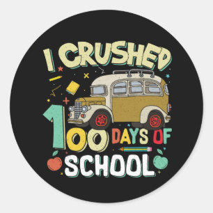 Classic Round Sticker van 100 dagen school