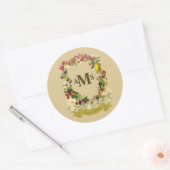 Classic Round Sticker van Custom Floral Crest (Envelop)