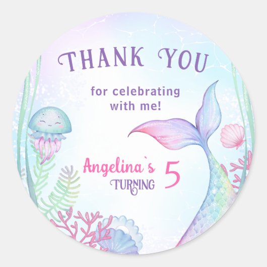 Classic Round Sticker verjaardagsfeestje. (Voorkant)