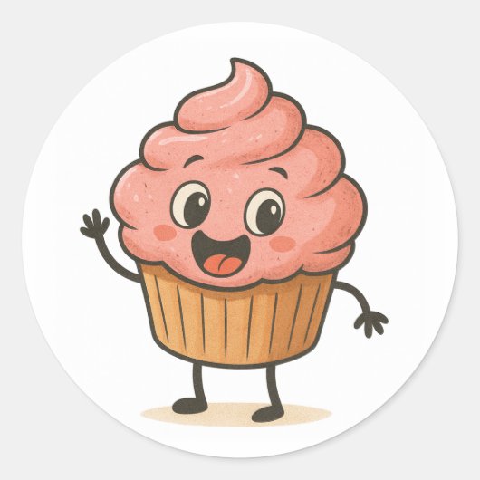 Classic Round Stickers Cute Design  (Voorkant)