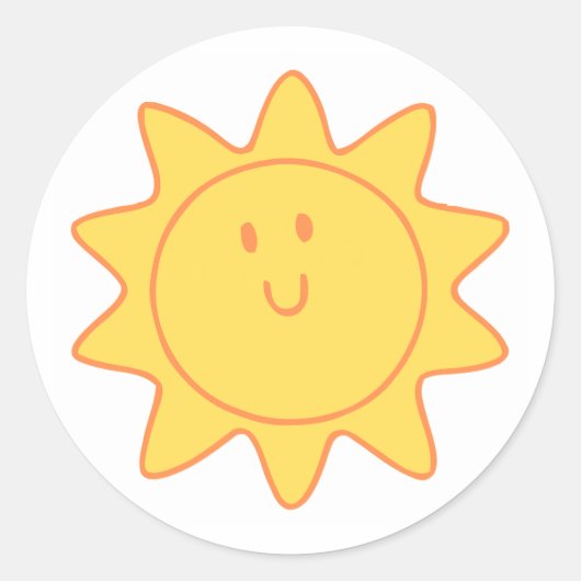 Classic Round Stickers (Cute Design) (Voorkant)