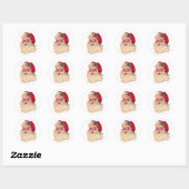 CLASSIC ROUND STICKERS RETRO Santa Claus (Vel)