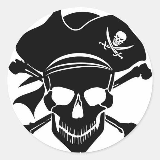 Classic Round Stickers – Skeleton Design (Voorkant)