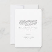 Classic Rounded Formal Wedding Photo Bedankkaart (Achterkant)