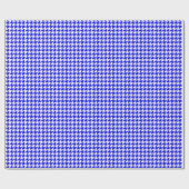 Classic Royal Blue and White Houndstooth Pattern  Cadeaupapier (Vlak)