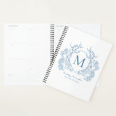 Classic Royal Blue  Floral Crest Monogram Planner (Display)