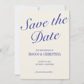 Classic Royal Blue Save the Date Kaart (Voorkant)
