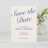Classic Royal Blue Save the Date Kaart (Staand voorkant)