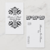 Classic Royal Damask Black White Professional Visitekaartje (Voorkant / Achterkant)