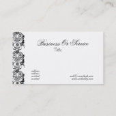 Classic Royal Damask Black White Professional Visitekaartje (Achterkant)