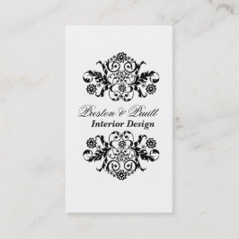 Classic Royal Damask Black White Professional Visitekaartje
