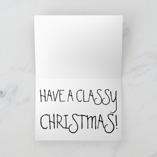 CLASSIC ROZE 1950'S AUTO KERST KAART (Binnen)