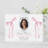 Classic roze boog elegante foto Afstuderen Kaart (Staand voorkant)