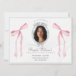 Classic roze boog elegante foto Afstuderen Kaart