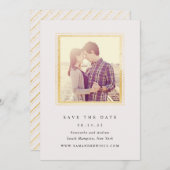 Classic Roze en Goud Lijst Foto Opslaan De Datum Save The Date (Voorkant / Achterkant)