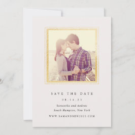 Classic Roze en Goud Lijst Foto Opslaan De Datum Save The Date