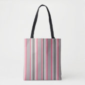 Classic Roze en Grijze Streep Canvas tas (Voorkant)