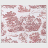 Classic Roze  Franse Country Toile Cadeaupapier (Vlak)