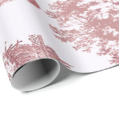 Classic Roze  Franse Country Toile Cadeaupapier (Rol Hoek)