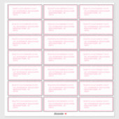 Classic Roze Gast Mailing Labels 21 Per Blad (Vel)